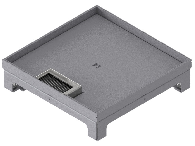 Produktbild UBD 260 256  -  Unterflur-Bodendose UBD 260 inkl. Deckel mit Kante, geschlossen, 15mm Vertiefung und 1 Bürstenauslass